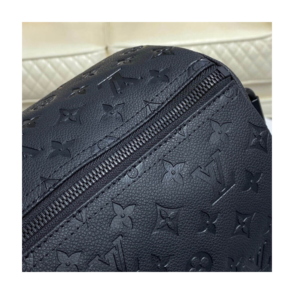 Louis Vuitton Monogram Leather Keepall Bandoulière 50 Black