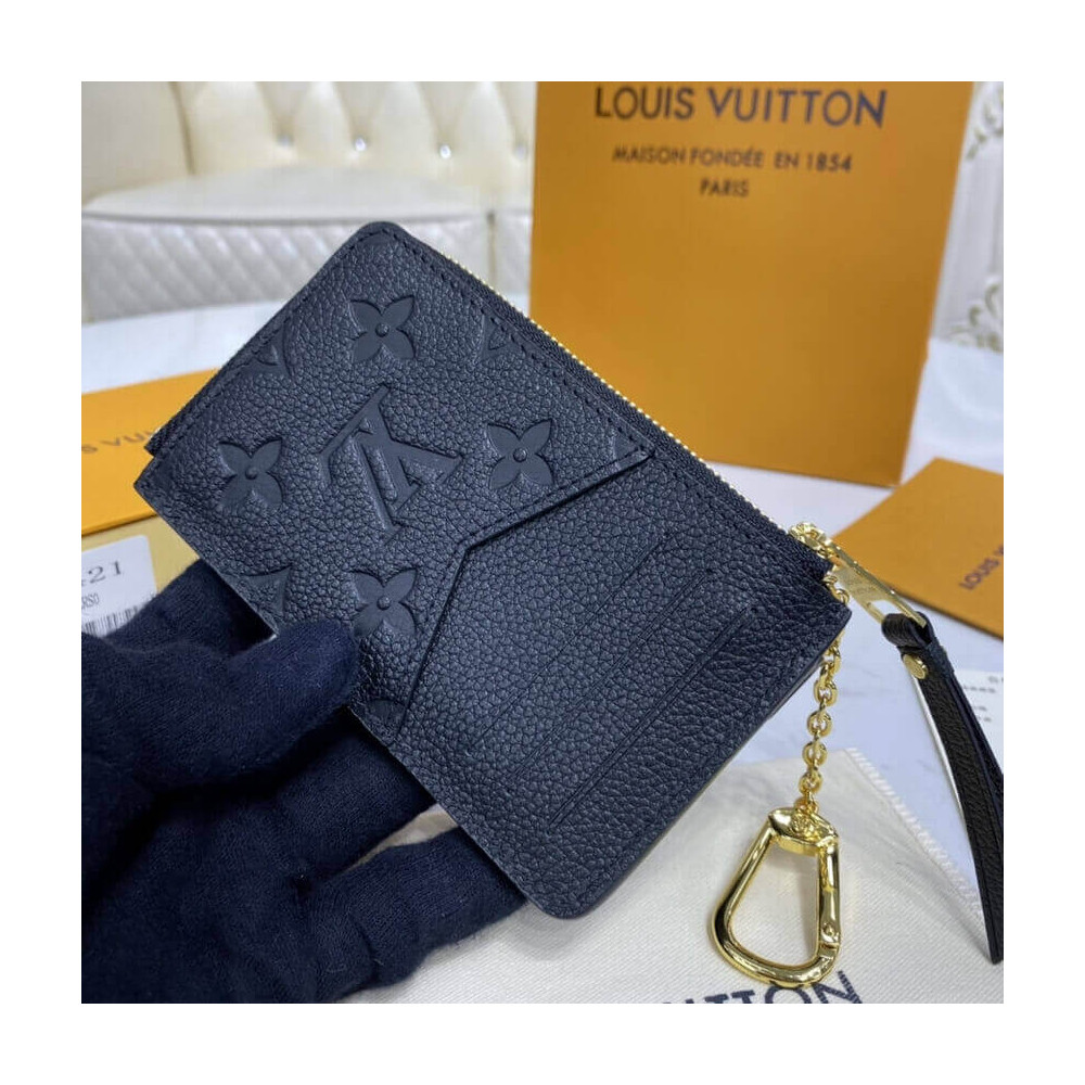 Louis Vuitton Monogram Empreinte Card Holder Recto Verso Black