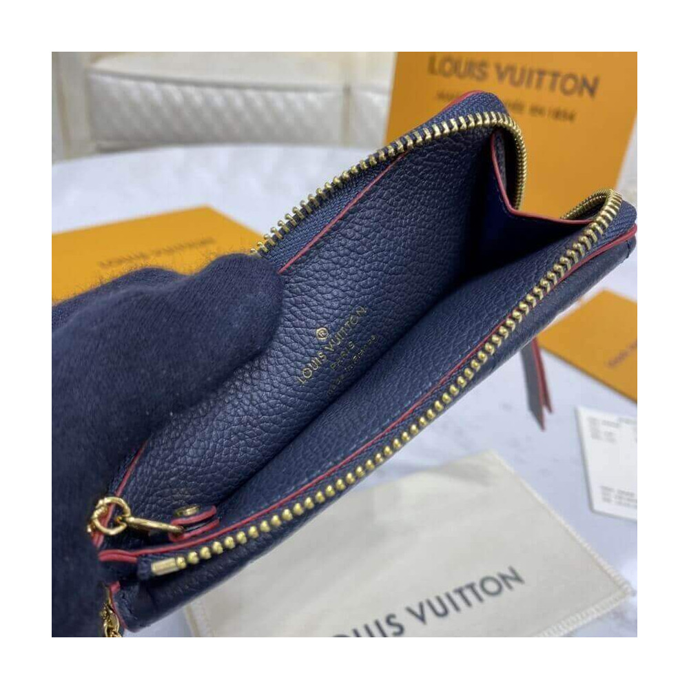 Louis Vuitton Monogram Empreinte Card Holder Recto Verso Blue