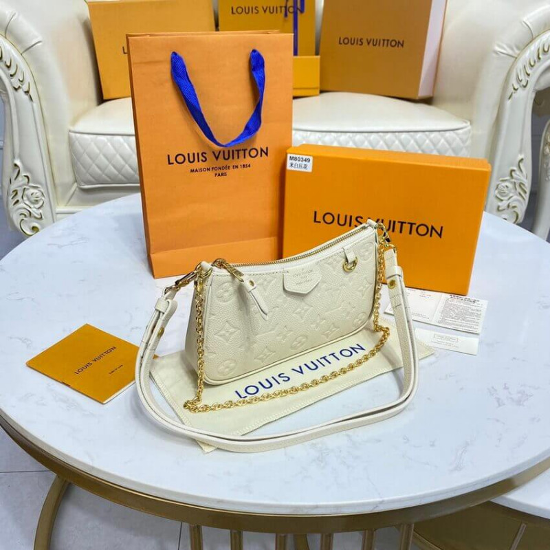 Louis Vuitton Monogram Empreinte Easy Pouch On Strap Creme