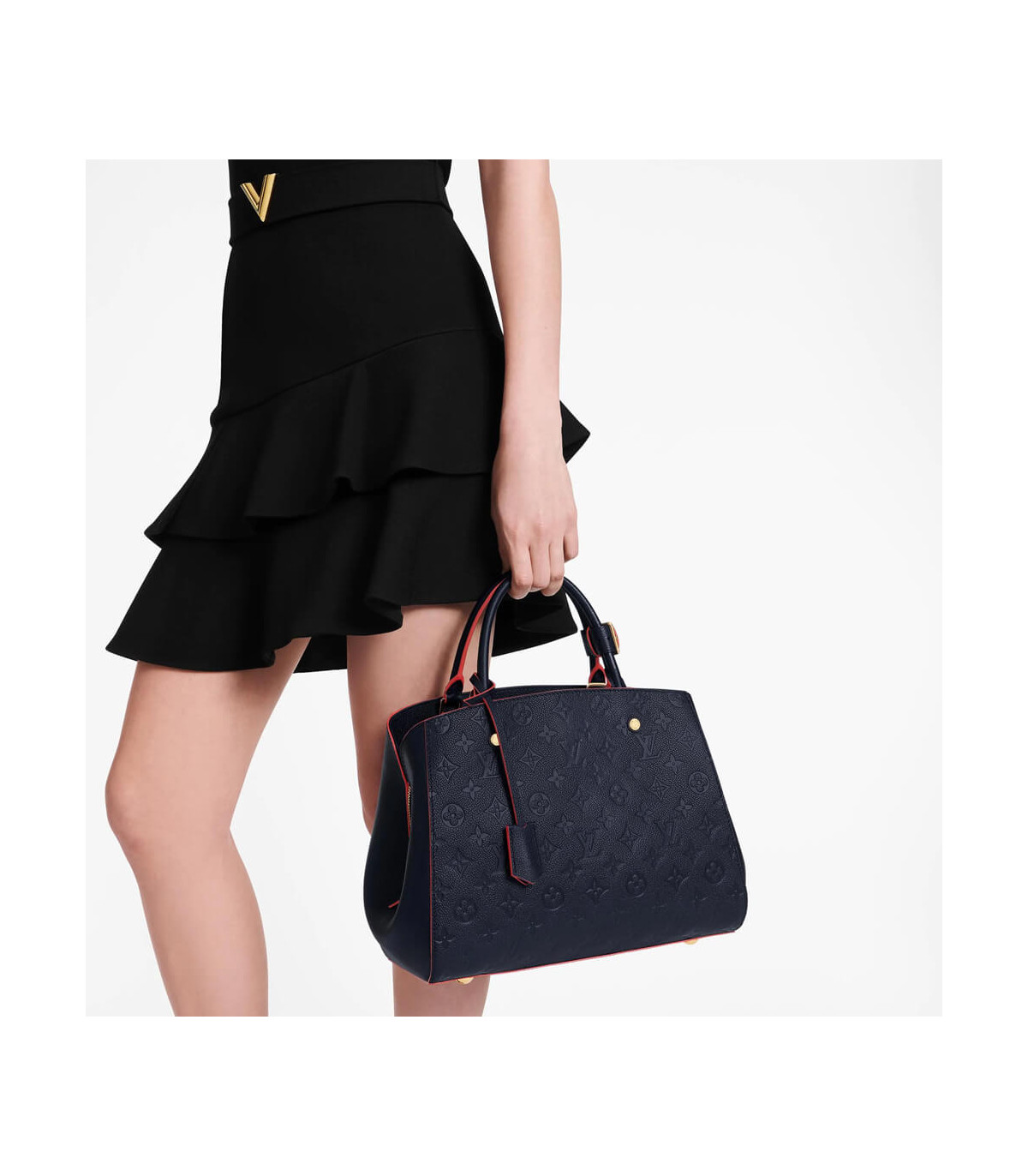 Louis Vuitton Empreinte Leather Montaigne MM in Black Satchel Bag